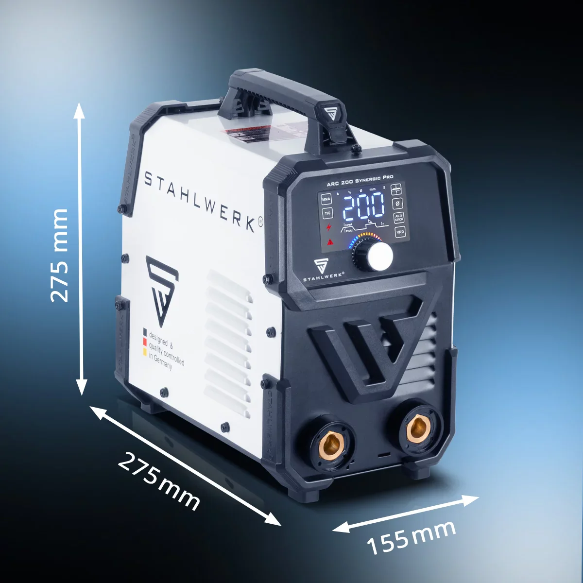 STAHLWERK ARC 200 Synergic Pro Elektroden-Schweißgerät, vollsynergischer MMA | E-Hand | Lift-TIG Inverter mit 200 Ampere und IGBT Technologie - Image 10
