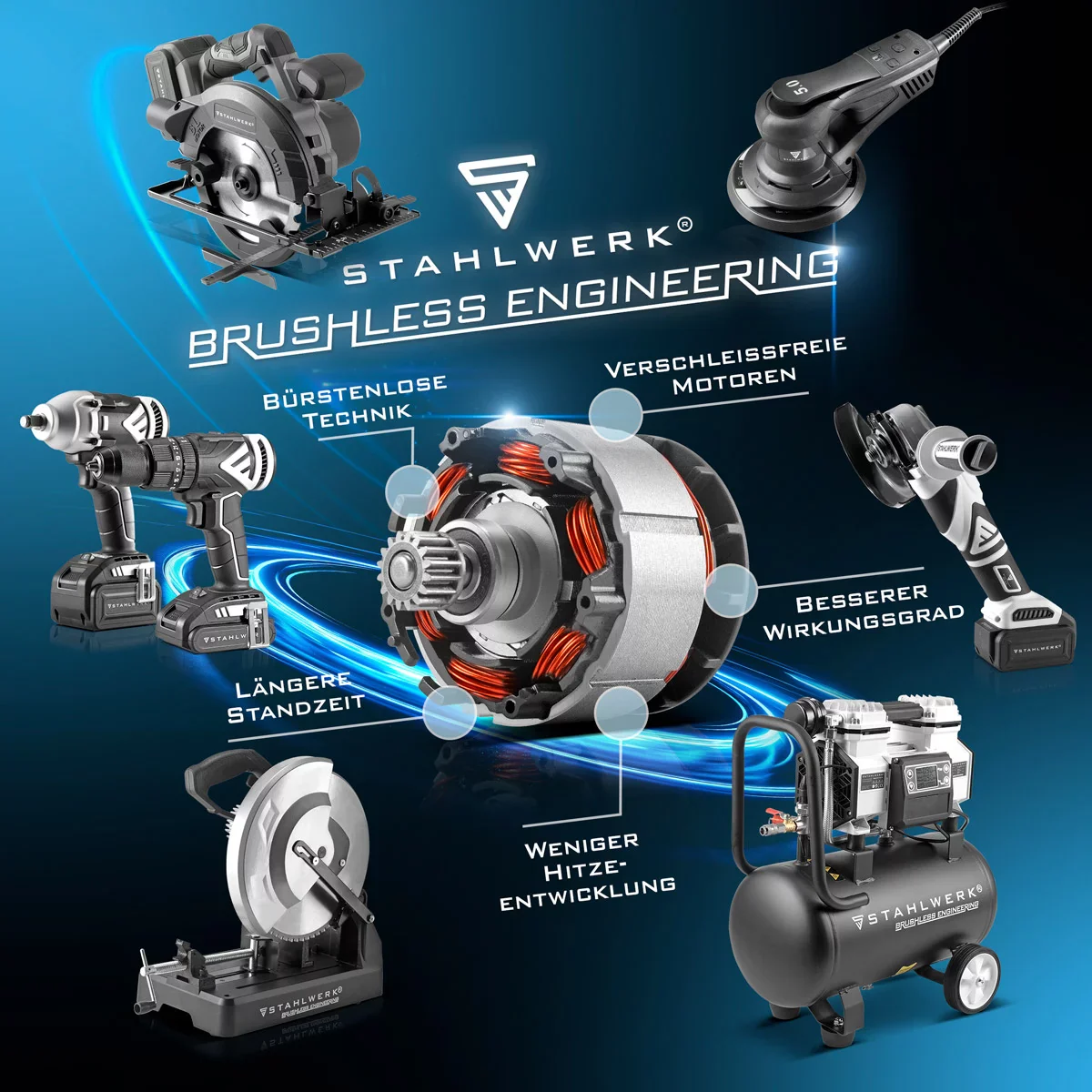 STAHLWERK Akkuschrauber ABS-18 ST mit 18 Volt und Brushless-Technologie, Akku Bohrschrauber | Akku Bohrer | Bohrmaschine | Akku Werkzeug Set inklusive Akku, Aufladegerät und Transportkoffer - Image 7