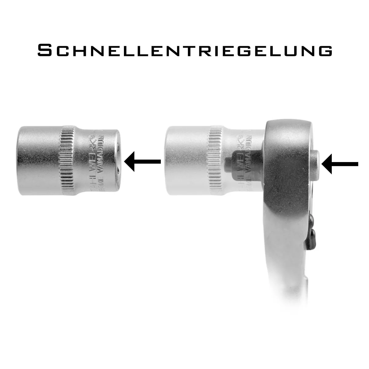 STAHLWERK 60-teiliger Profi-Ratschenkasten mit 1/2 Zoll Umschaltknarre aus Chrom- Vanadium-Stahl 72 Zähne inklusive Steckschlüssel- und Bit-Set S2-Stahl - Image 8