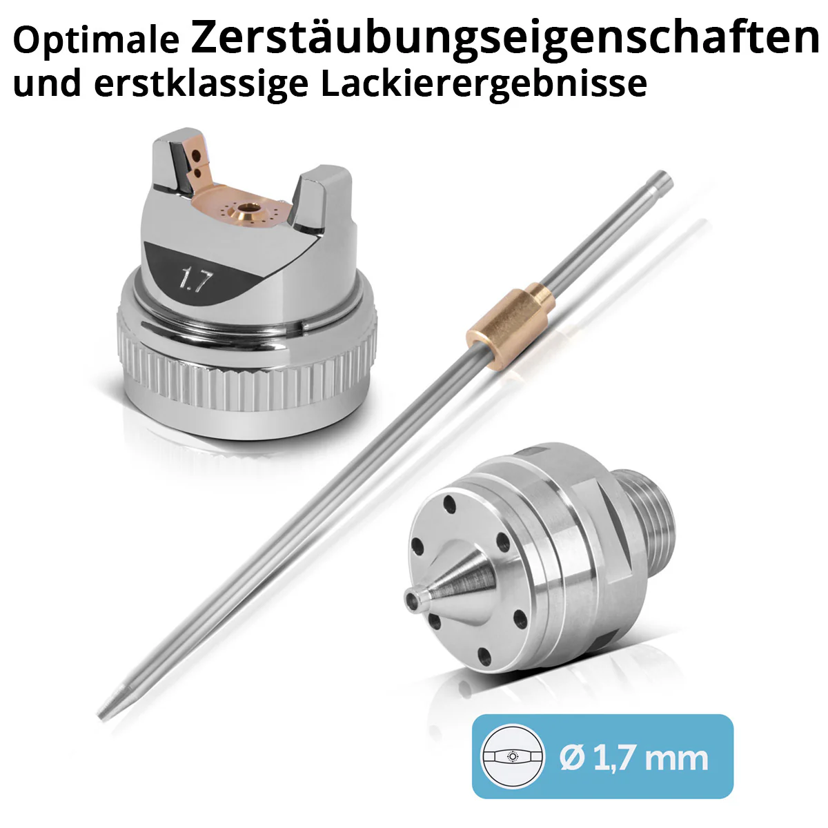 STAHLWERK Düsensatz 1,7 mm Düse für Lackierpistole / Spritzpistole / Sprühpistole / Spraypistole - Image 4