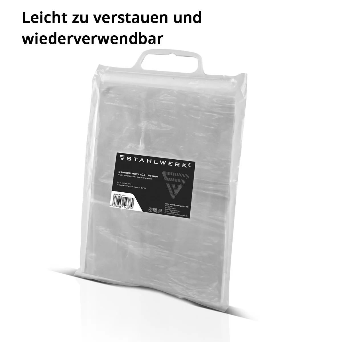 STAHLWERK Staubschutztür U-Form Staubtür / Schmutzschleuse / Staubvorhang mit integriertem Reißverschluss - Image 4
