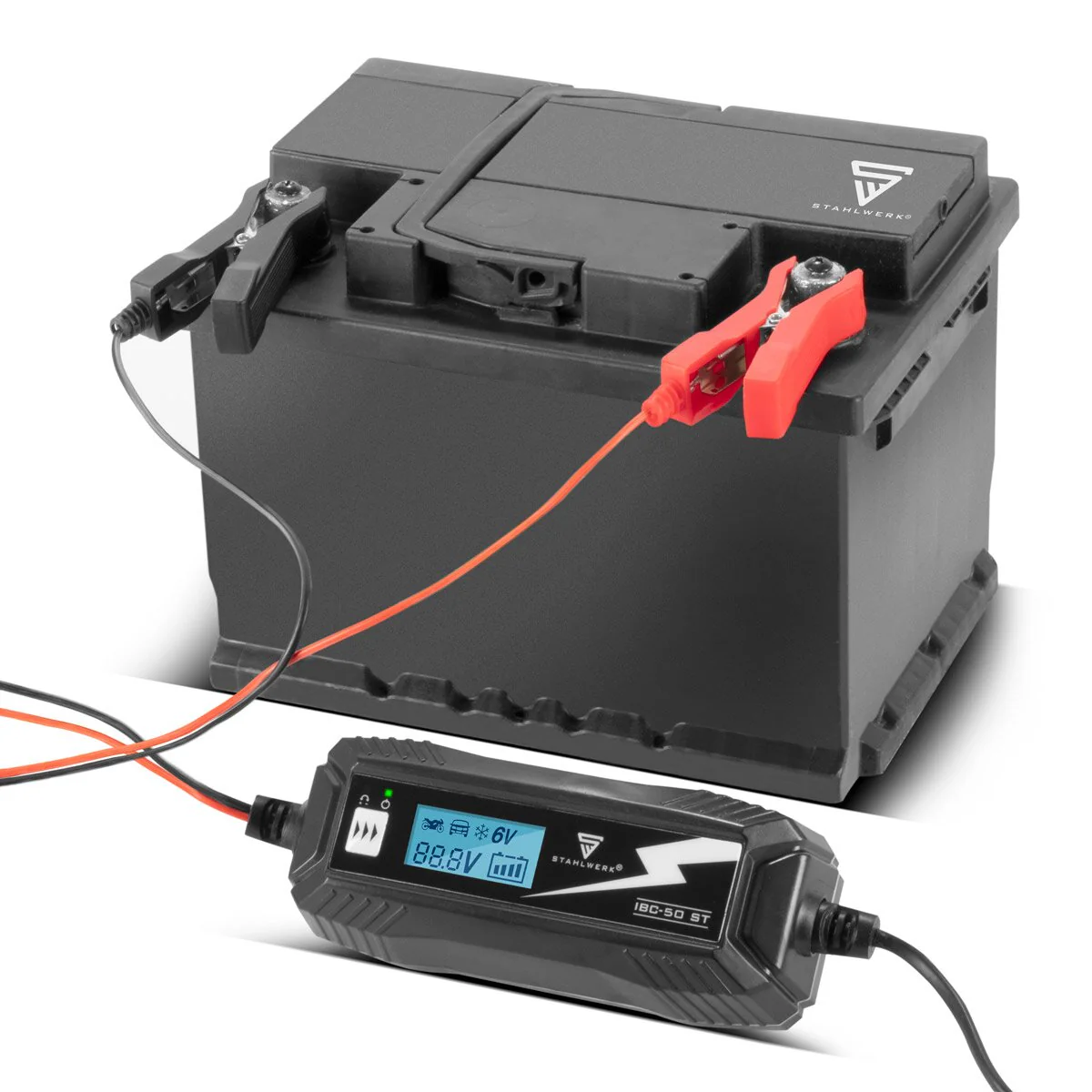 STAHLWERK Batterieladegerät IBC-50 ST mit Mikroprozessor und 4 Lademodi für 6V/12V AGM, VRLA, MF, SLA und GEL-Batterien | Intelligentes Ladegerät für Auto und Motorrad - Image 9