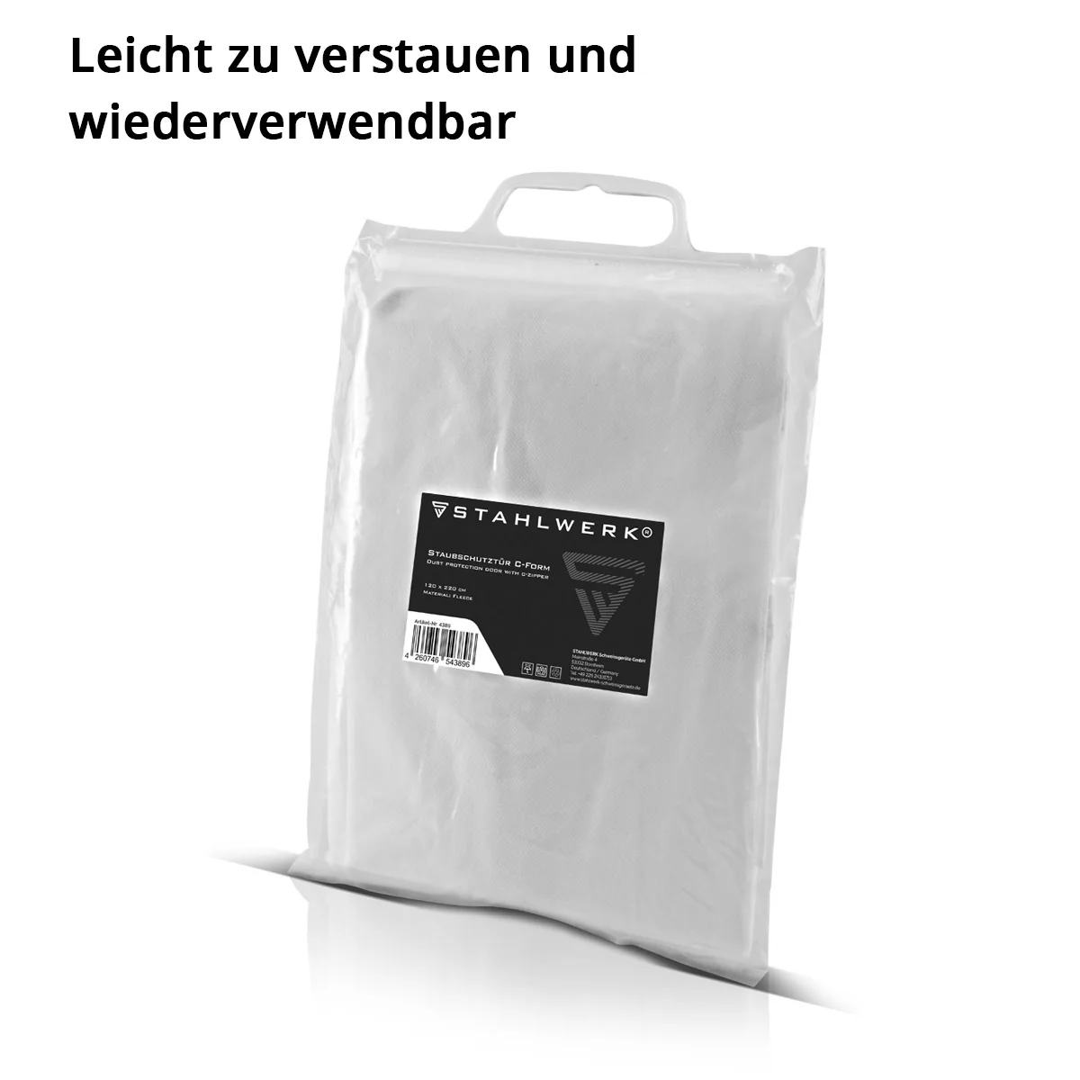STAHLWERK Staubschutztür 3er Set C-Form Staubtür / Schmutzschleuse / Staubvorhang mit integriertem Reißverschluss - Image 7