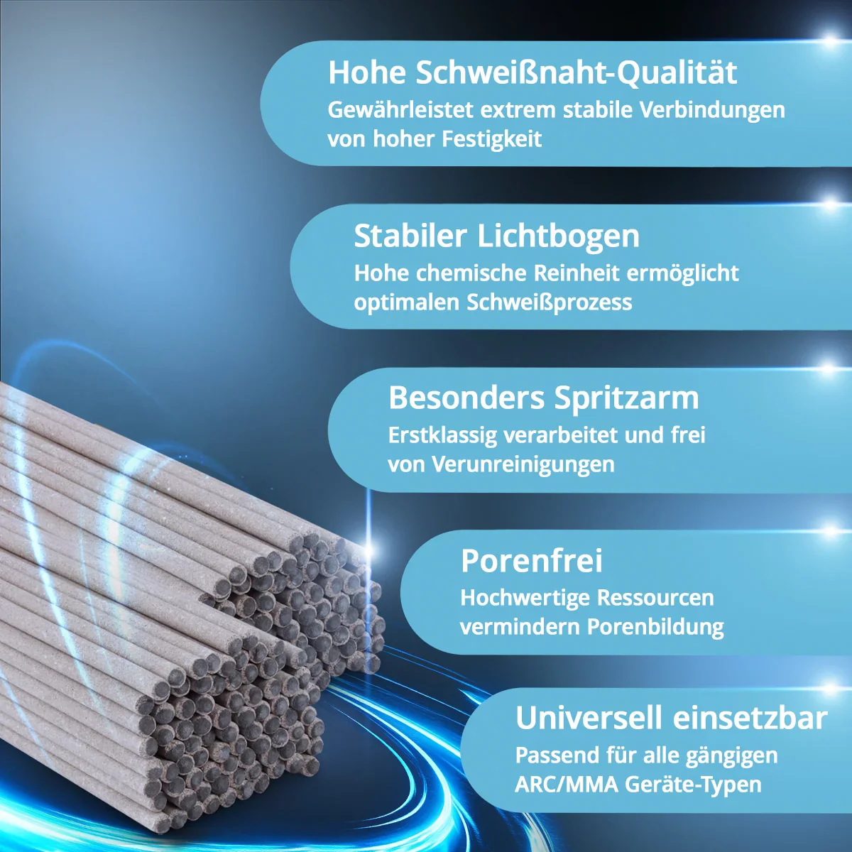 STAHLWERK 2 x Stabelektroden AWS E6013RR dick rutilumhüllt 2 mm x 300 mm, Schweißstrom 50-70 A, hohe chemische Reinheit, 2 kg MMA ARC - Image 4