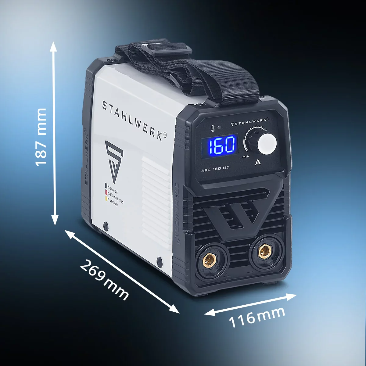 STAHLWERK ARC 160 MD Vollausstattung Elektroden-Schweißgerät - DC MMA, E-Hand, Lift-TIG Welder | Stufenlos regelbar | Echte 160 Ampere | Sehr kompakt und leicht | Hot-Start, Anti-Stick, Smart-Kühlung | IGBT-Technologie - Image 10