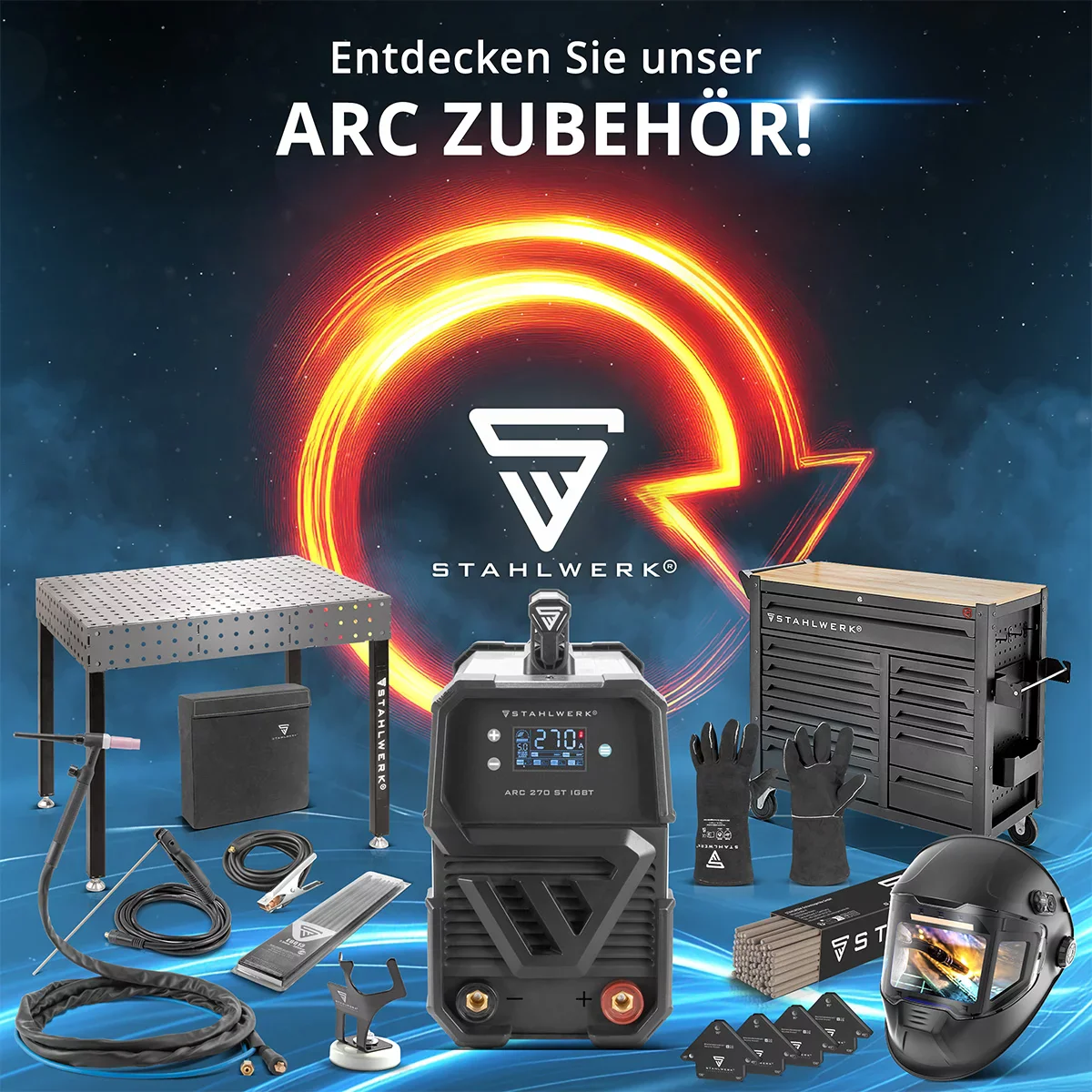 STAHLWERK ARC 160 MD Vollausstattung Elektroden-Schweißgerät - DC MMA, E-Hand, Lift-TIG Welder | Stufenlos regelbar | Echte 160 Ampere | Sehr kompakt und leicht | Hot-Start, Anti-Stick, Smart-Kühlung | IGBT-Technologie - Image 12