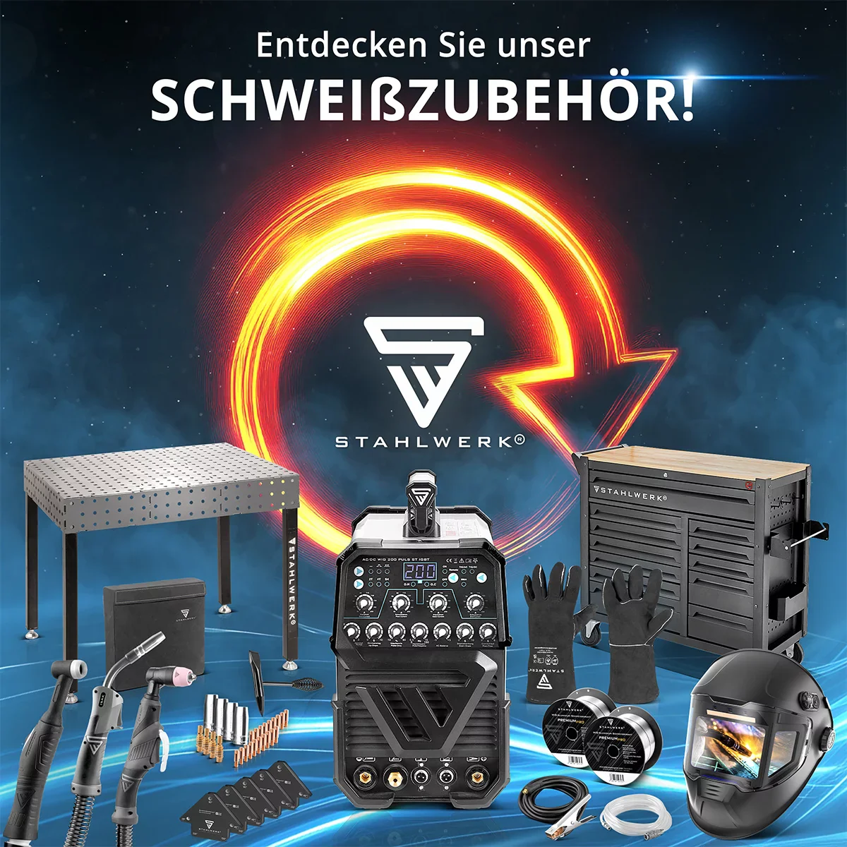 STAHLWERK ARC 200 Puls Pro Vollausstattung Elektroden-Schweißgerät, kompakter MMA | E-Hand | Lift-TIG Inverter mit 200 Ampere, IGBT Technologie und Puls-Funktion - Image 15