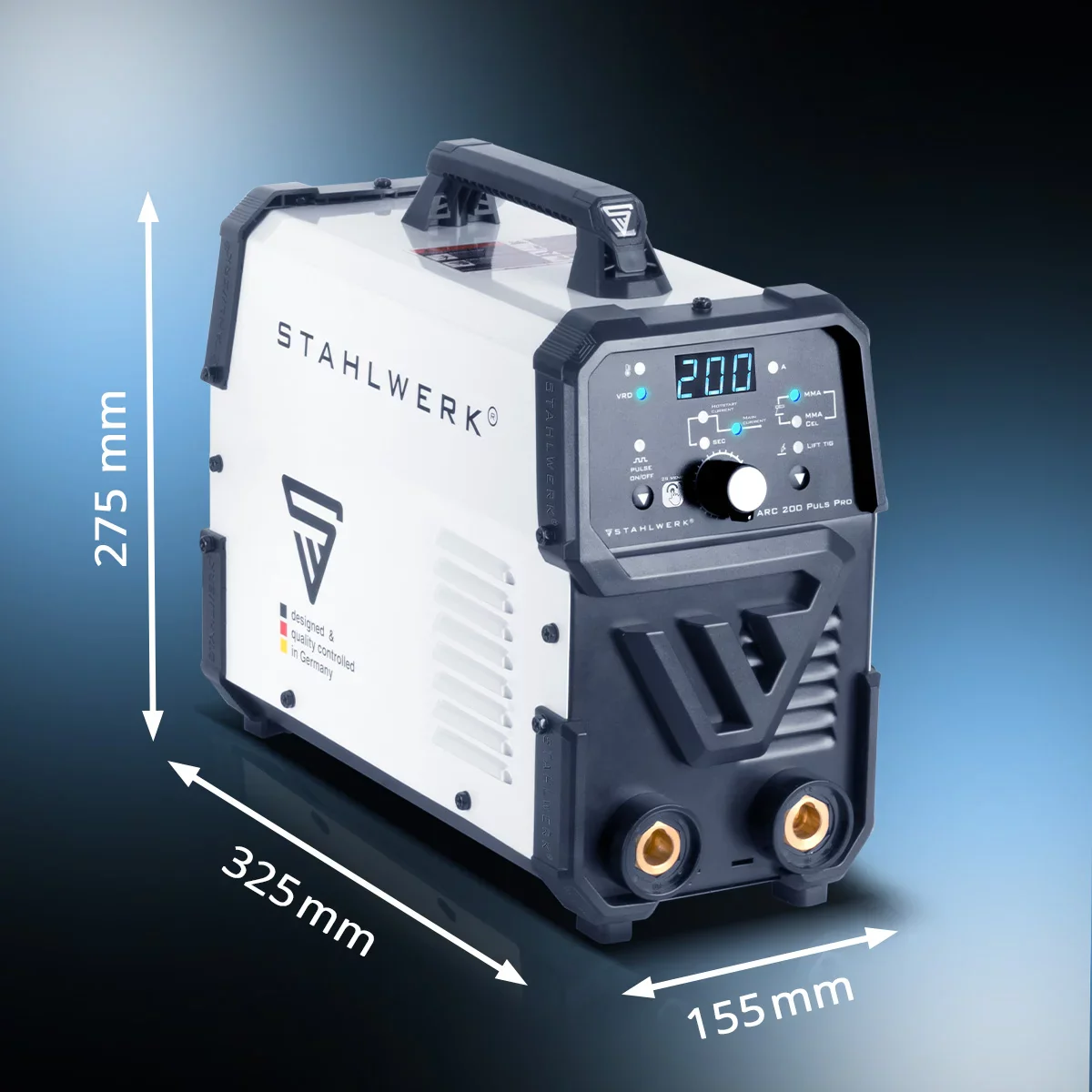 STAHLWERK ARC 200 Puls Pro Vollausstattung Elektroden-Schweißgerät, kompakter MMA | E-Hand | Lift-TIG Inverter mit 200 Ampere, IGBT Technologie und Puls-Funktion - Image 9