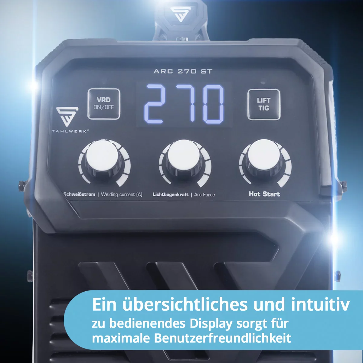 STAHLWERK ARC 270 ST Vollausstattung IGBT- Schweißgerät DC MMA / E-Hand Welder, Lift-TIG Funktion mit echten 270 Ampere sehr kompakt, 400V, weiß - Image 4