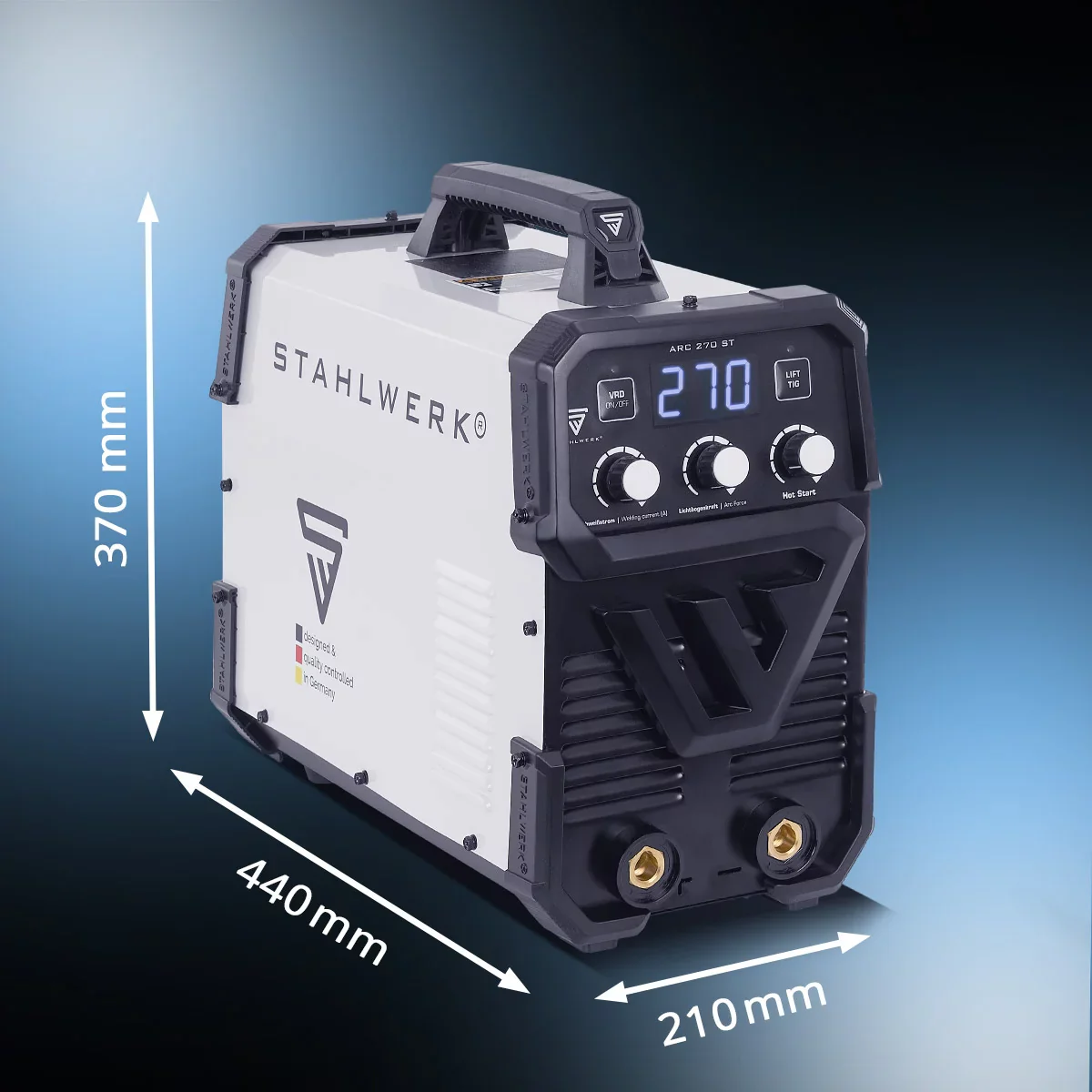 STAHLWERK ARC 270 ST Vollausstattung IGBT- Schweißgerät DC MMA / E-Hand Welder, Lift-TIG Funktion mit echten 270 Ampere sehr kompakt, 400V, weiß - Image 9