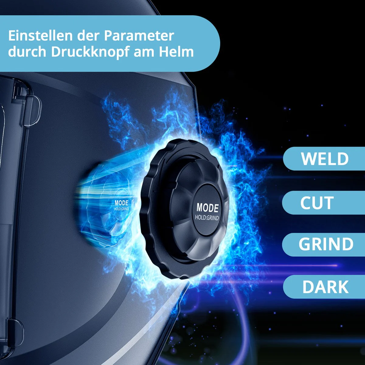 STAHLWERK Automatik-Schweißhelm BOOSTER 3-in-1 Schweißerhelm | Schweißermaske mit True-Colour-Echtfarbwiedergabe, Jobspeicher, automatischer Abdunkelung DIN 4 bis DIN 13 und Optischer Klasse 1/1/1/2 - Image 4