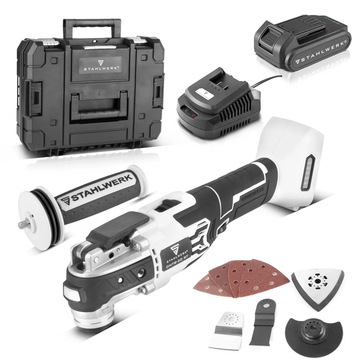 STAHLWERK Brushless Akku Set | Handkreissäge AKS-20 ST | Oszillierendes Multifunktionswerkzeug OMTB-20 ST | Säbelsäge BRS-20 ST | Bohrschrauber ABS-18 ST - Image 4