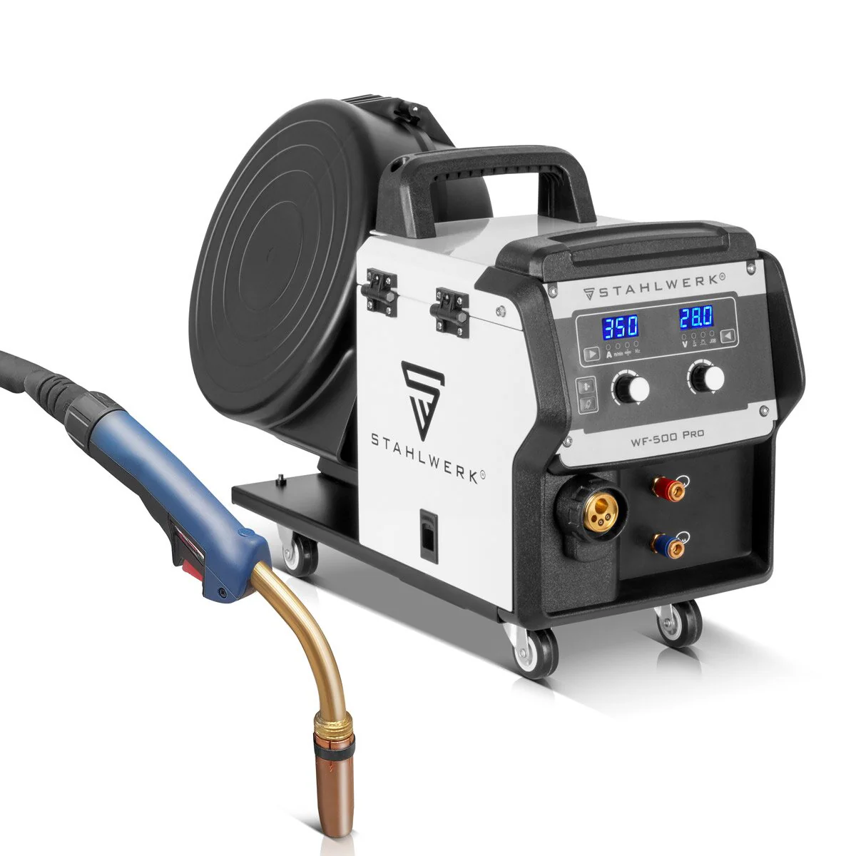 STAHLWERK Industrie-Schweißgerät MIG MAG 350 DP Vollausstattung Vollsynergischer, wassergekühlter IGBT Inverter mit 350 A und Spot-Funktion, MIG MAG Schweißanlage mit Puls | Doppelpuls | High-Speed Puls - Image 5