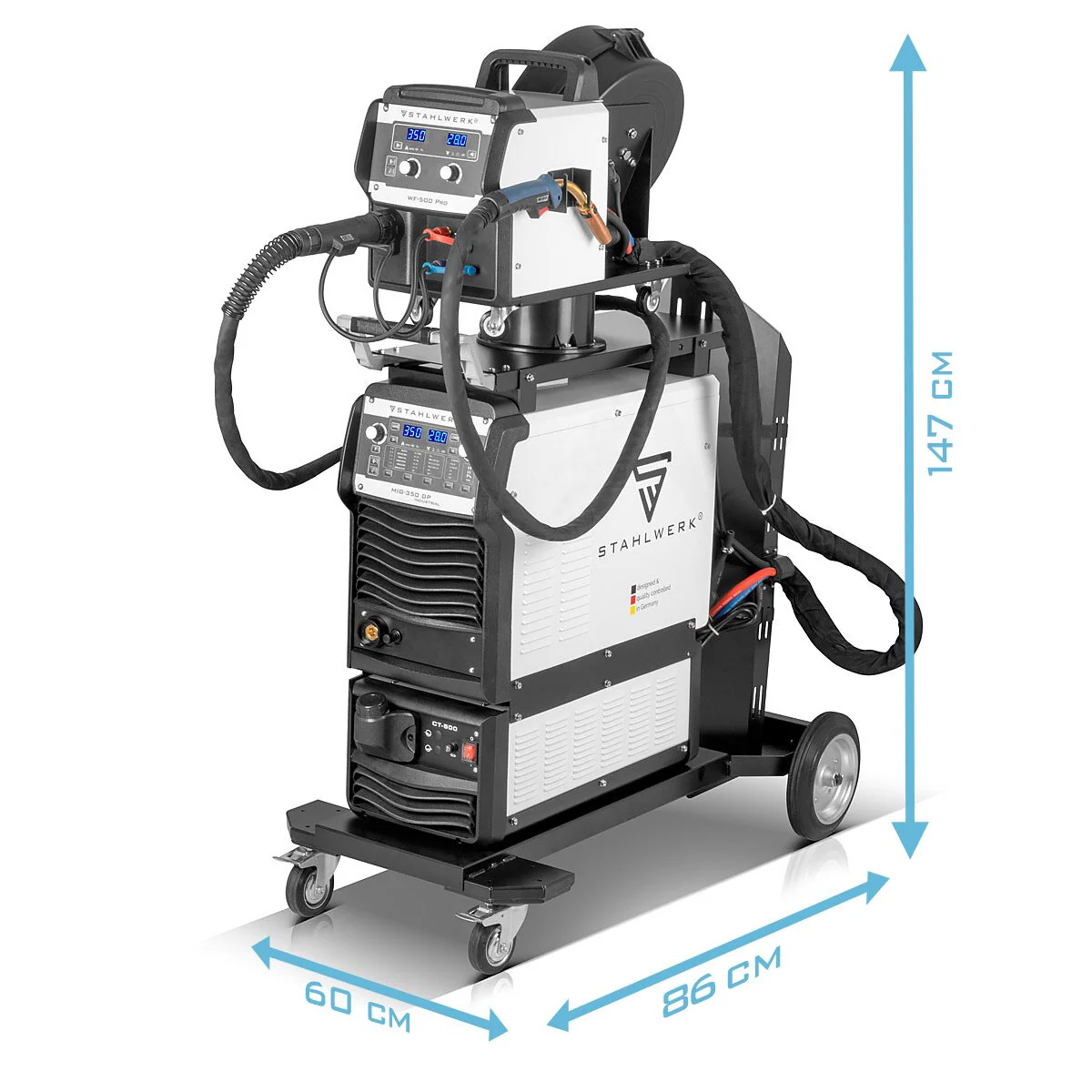 STAHLWERK Industrie-Schweißgerät MIG MAG 350 DP Vollsynergischer, wassergekühlter IGBT Inverter mit 350 A und Spot-Funktion, MIG MAG Schweißanlage mit Puls | Doppelpuls | High-Speed Puls - Image 4