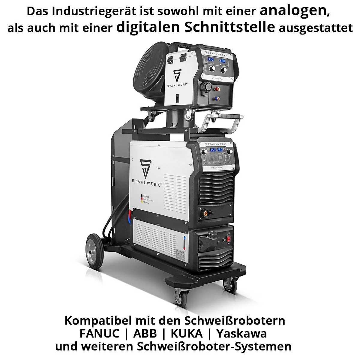 STAHLWERK Industrie-Schweißgerät MIG MAG 350 DP Vollsynergischer, wassergekühlter IGBT Inverter mit 350 A und Spot-Funktion, MIG MAG Schweißanlage mit Puls | Doppelpuls | High-Speed Puls - Image 8