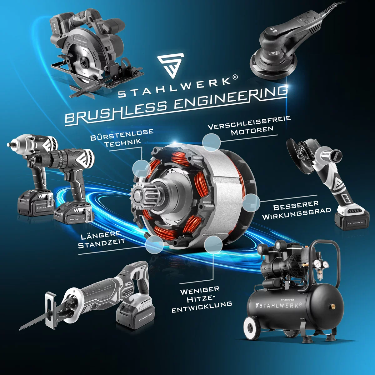 STAHLWERK Mini-Akku-Gebläse MAG-20 ST | 20 Volt Akku-Laubbläser mit 2Ah | Tragbares Universalgebläse für Garten- und Straßenreinigung | Brushless-Laubsauger| Kompaktbläser 98 m/s | 0 - 18.000 U/min - Image 10