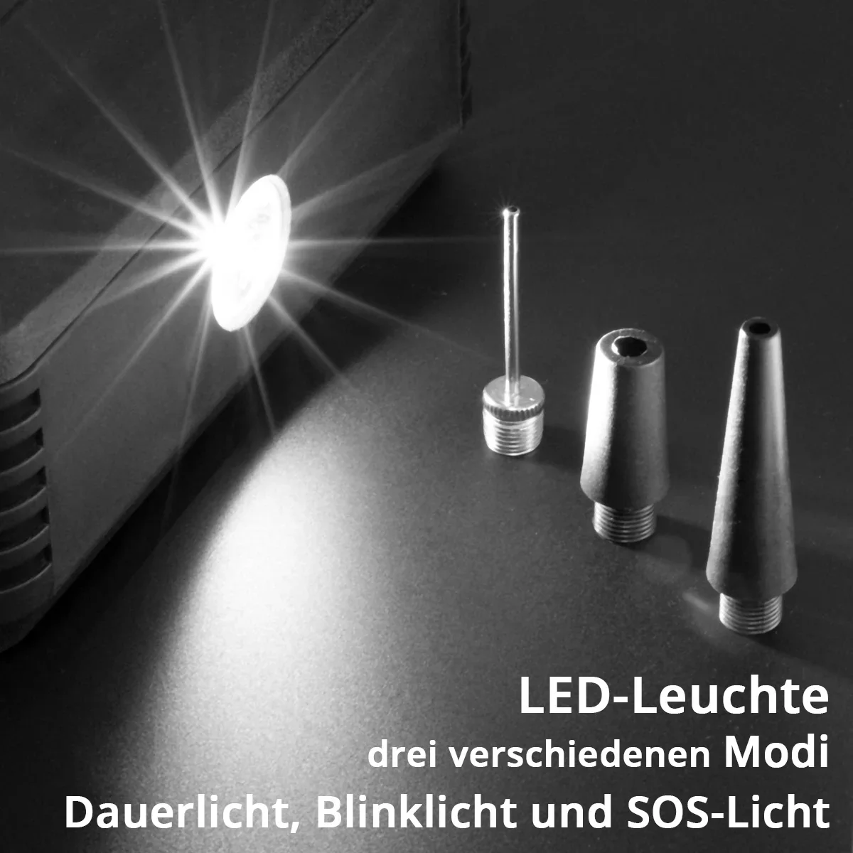 STAHLWERK PB-1400 ST | Powerbank Starthilfe 400 A, 14.000 mAh | Für Benzin- und Dieselmotoren | Mobiler Kompressor mit 3,5 bar Arbeitsdruck und LED-Leuchte | USB-Ladegerät und Starthilfe in einem - Image 6