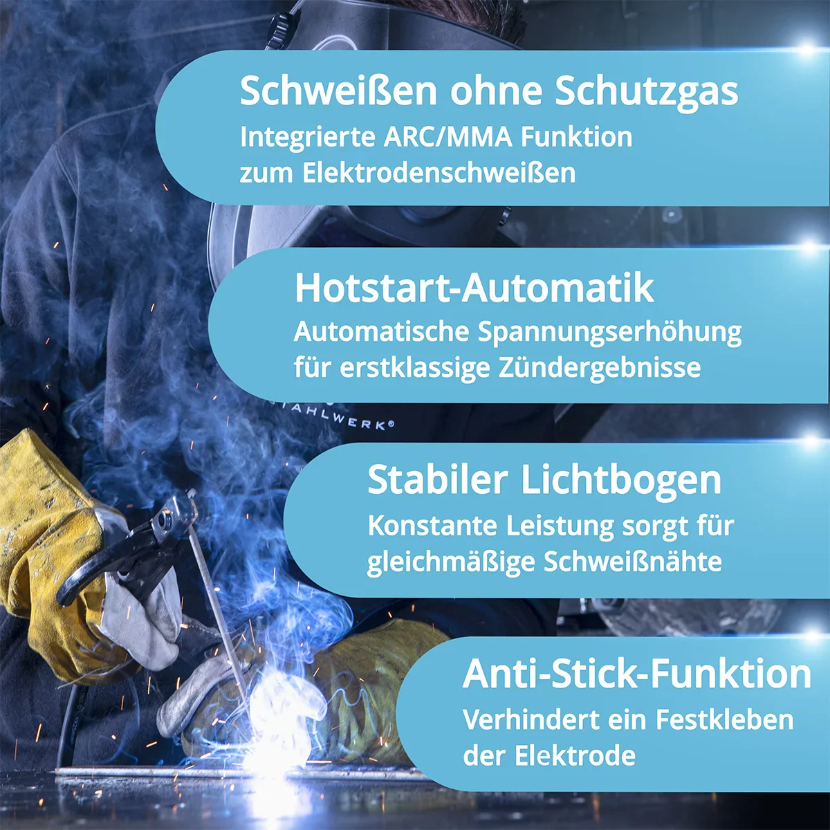 STAHLWERK Schweißgerät AC/DC WIG 200 ST Digital 2026 Vollausstattung | Kombi-Schweißgerät | Kombi-Schweißanlage | Alu-geeigneter WIG MMA Inverter mit 200 A und integrierter Clean-Funktion - Image 8