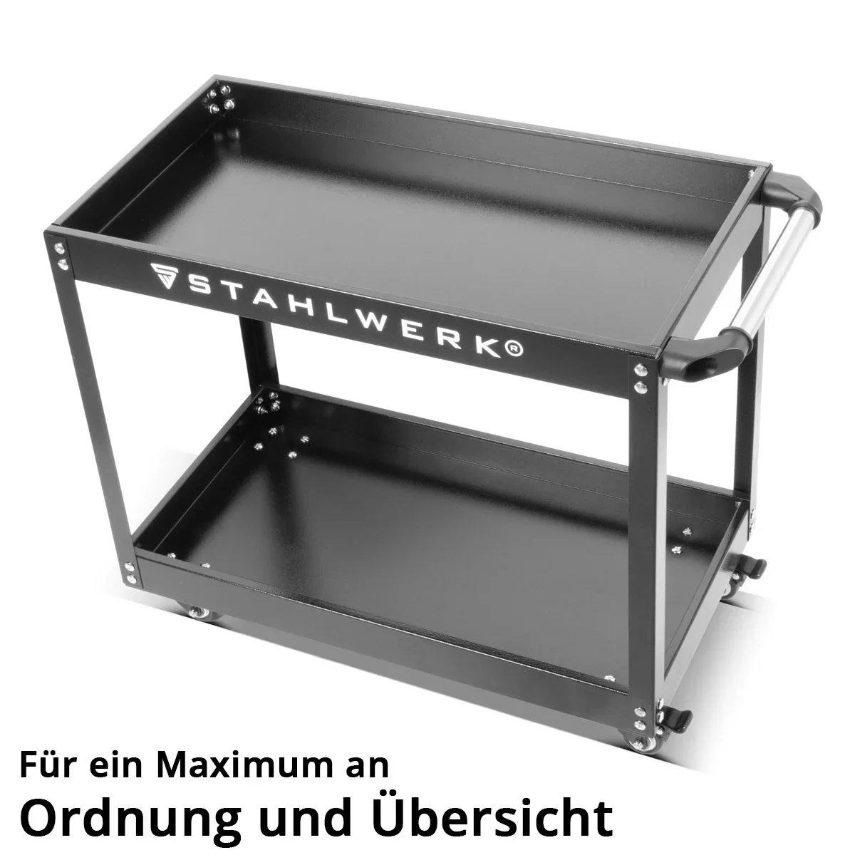 STAHLWERK Werkzeugwagen ST-575 Werkstattwagen | Rollwagen | Transportwagen | Montagewagen | Plattformwagen | Etagenwagen mit 2 Ladeflächen - Image 5
